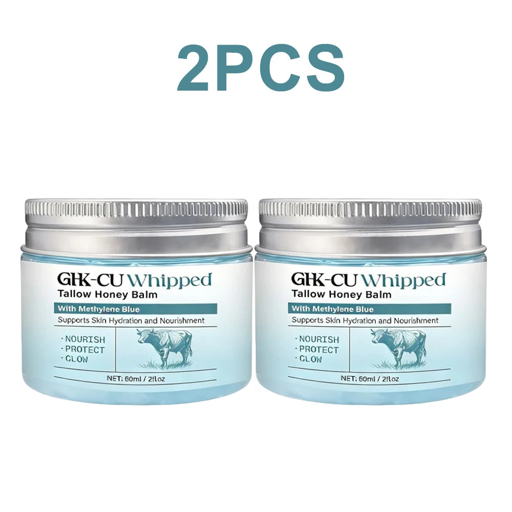 Copper Peptide GHK-Cu Beef Tallow Balm - Blue Balm with Manuka Honey & Vitamin E Face Moisturizer