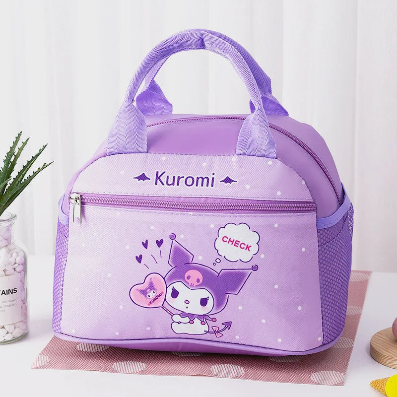 Hello Kitty Sanrio Insulated Lunch Bag - Kuromi & Cinnamoroll Bento Bag with Aluminum Foil Lining, Waterproof Oxford Fabric