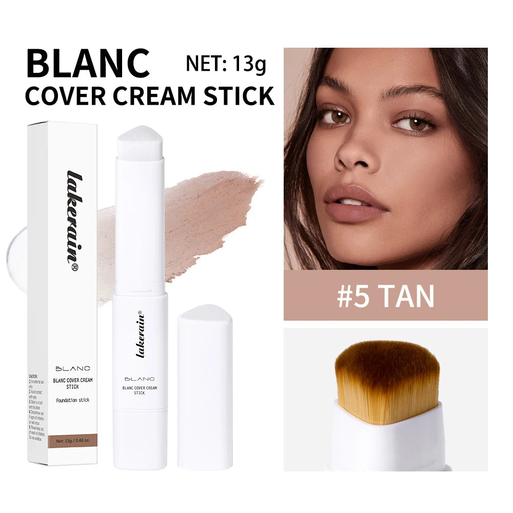 Color Changing Foundation Stick - Waterproof Dual-Ended High Coverage Makeup with Brush