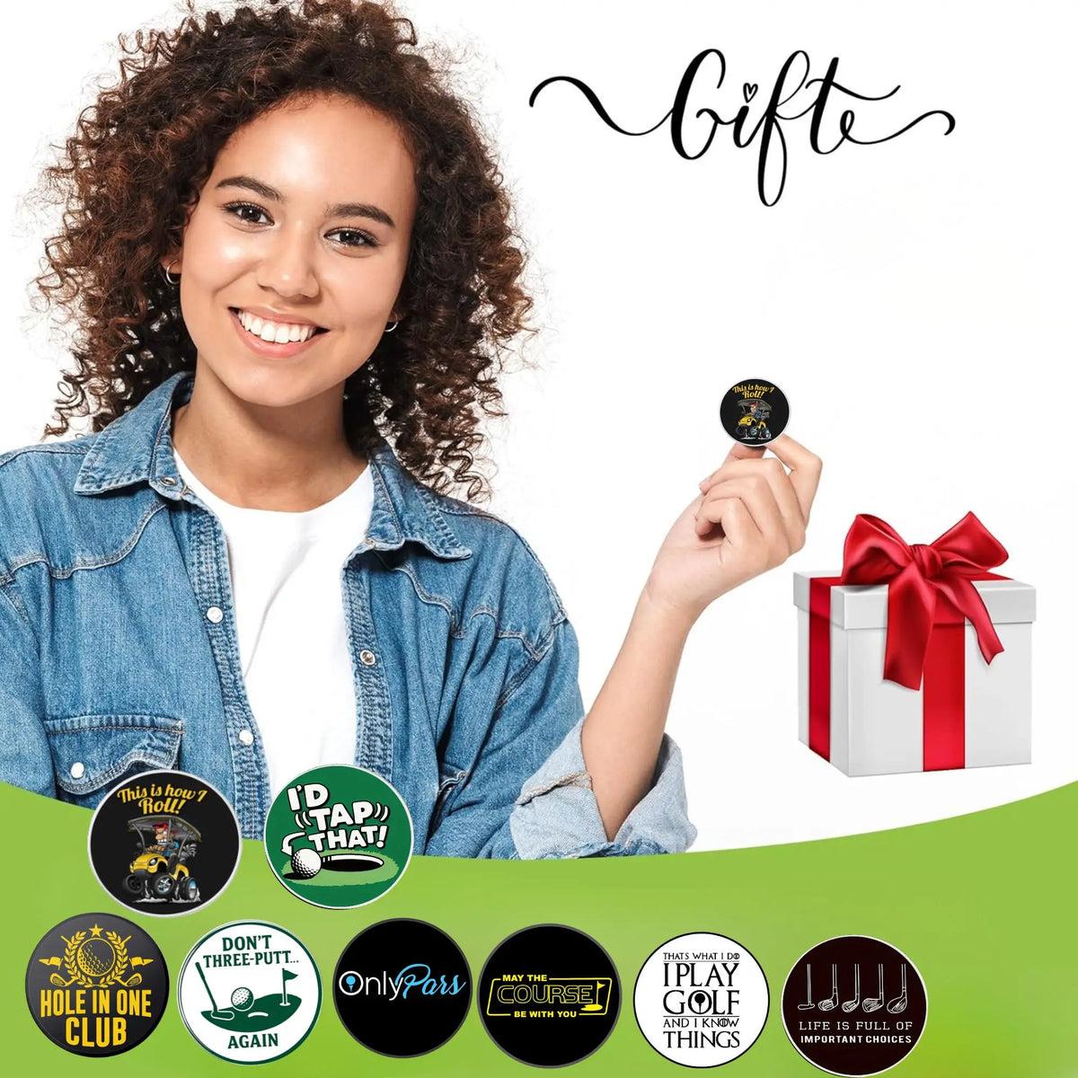 8-Piece Funny Golf Ball Marker Set - Golf Accessories and Gifts for Men, Dads, Boyfriends, Husbands, Birthdays, Retirement, and Father’s Day
