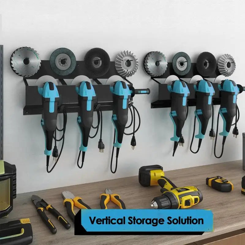 Wall-Mount Angle Grinder Holder – Stand & Cable Storage Rack for Disc Grinders, Cutting and Polishing Machines
