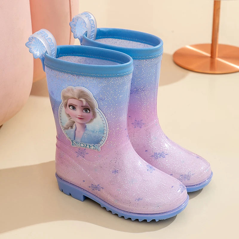 New Children's Rain Shoes – Princess Elsa Cute Non-Slip Rain Boots for Girls