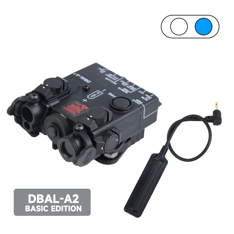 DBAL A2 Tactical Aiming Device β M300/M600 Flashlight, Red/Blue/Green Optics, 20mm Rail Mount Airsoft Accessory