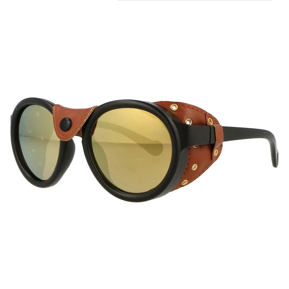 46311 Steampunk Oval Windproof Goggles – Vintage UV400 Sunglasses for Men & Women