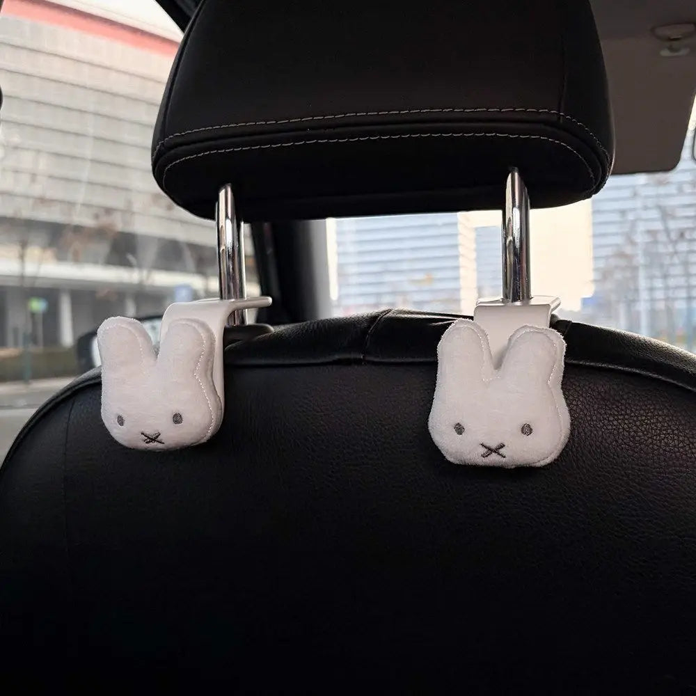 Miffy Rabbit Car Hook Set - 2PCS Cute Multifunctional Seat Backrest Storage Decor