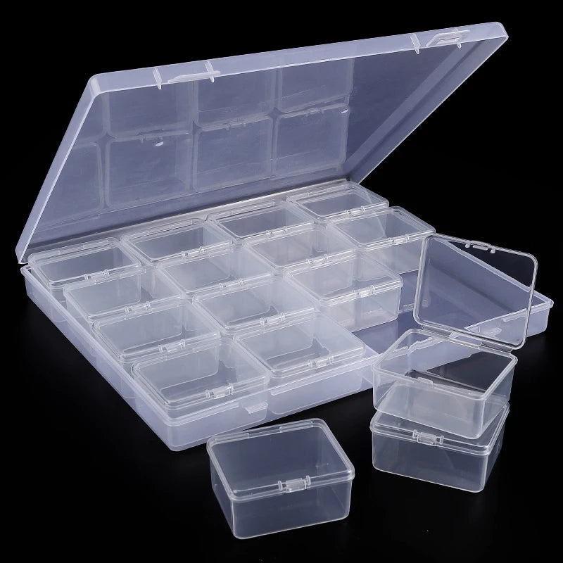 Bead Organizer Box β Clear Plastic Storage Containers with Hinged Lids for Crafts & Jewelry