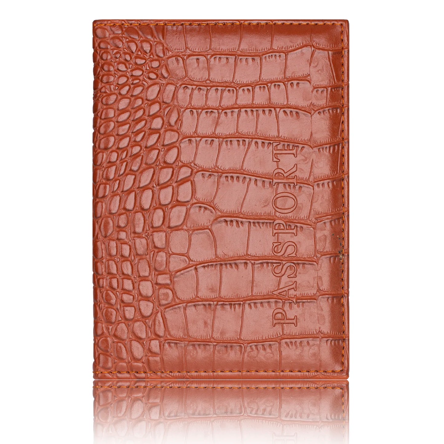 Crocodile PU Leather Passport Holder β Slim Minimalist Travel Wallet for Men & Women