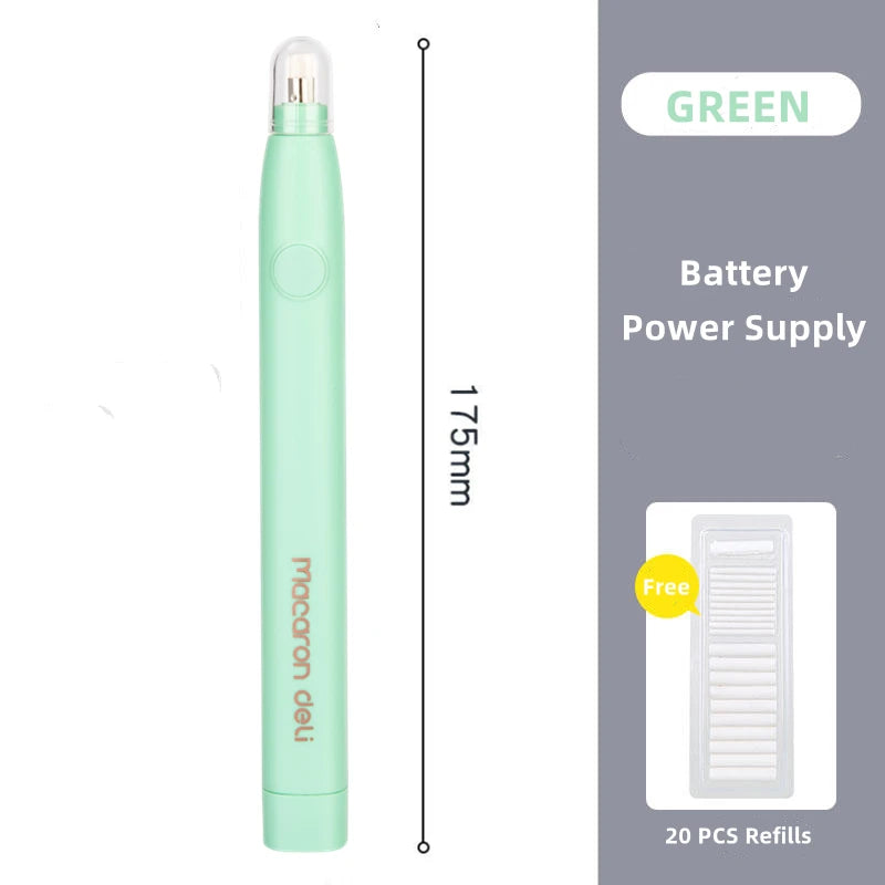 Electric Rubber Eraser Pen by Deli β Adjustable Auto Eraser for Writing, Sketching, and Drawing