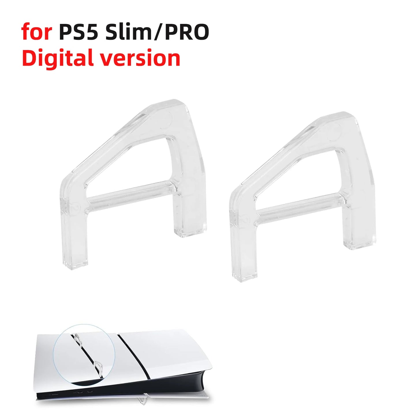PS5 Slim & PS5 Pro Horizontal Stand Bracket – Cooling Feet Holder Base for Disc & Digital Edition Console Accessories