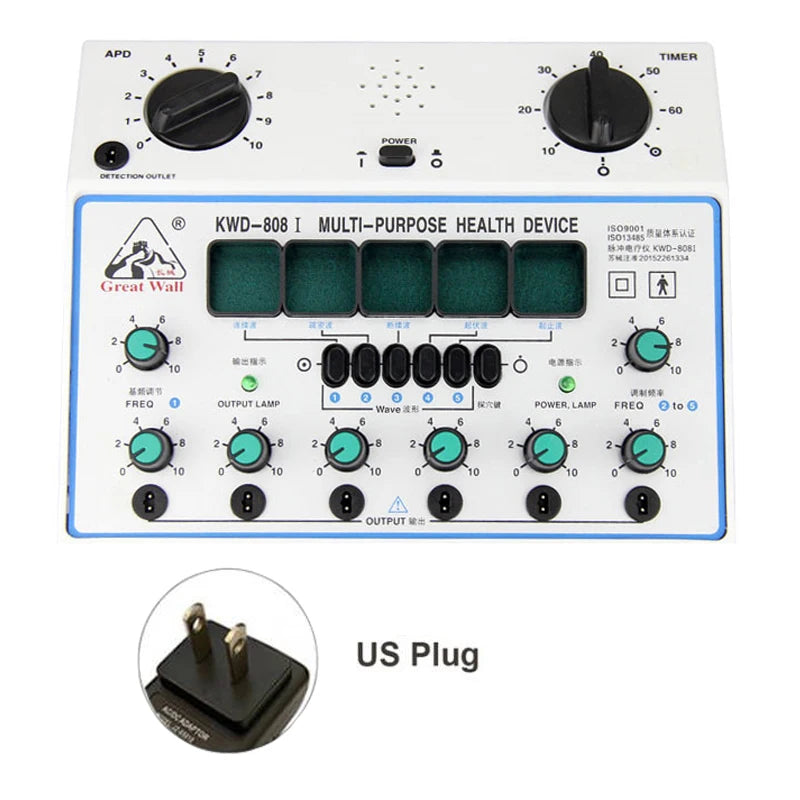 Electro Acupuncture Stimulator KWD808-I – Nerve & Muscle Therapy, 6 Waveforms, 6 Output EMS Massager