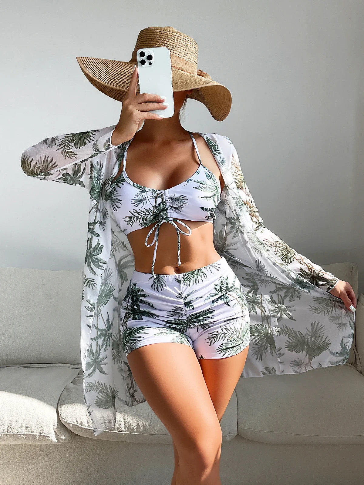 Women’s 3-Piece Push Up Bikini Set - Summer Print Sexy Swimsuit & Beachwear Bathing Suit
