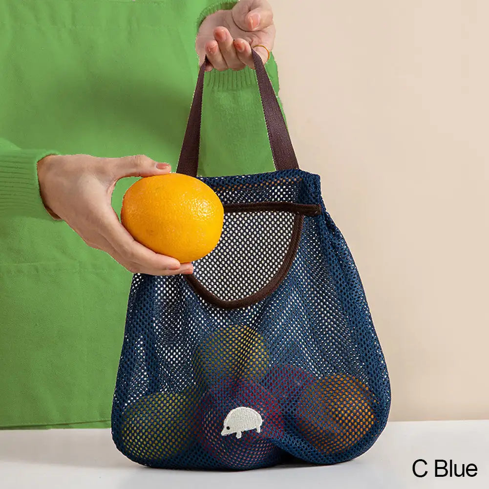 Reusable Hanging Mesh Storage Bag β Kitchen Fruit & Vegetable Organizer Net Bag for Onions, Garlic, Potatoes & Ginger