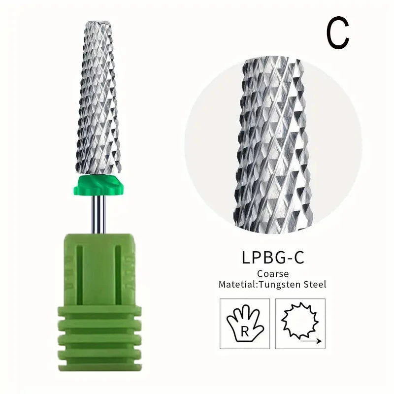 5-in-1 Extra Long 24mm Tungsten Carbide Nail Drill Bits – Safe & Efficient Gel Polish Acrylic Removal Tool