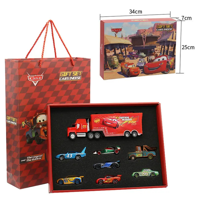 Disney Pixar Cars 3 Diecast Toy Set – Lightning McQueen, Mater, Jackson Truck | Metal Model Cars for Boys