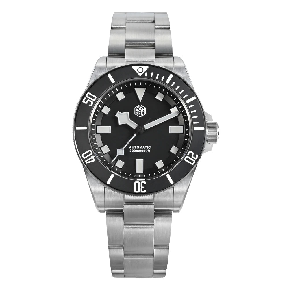 San Martin SN0121T Titanium Diving Watch – NH35 Automatic, Grade 2 Titanium, 120-Click Bezel, 300M Waterproof Wristwatch