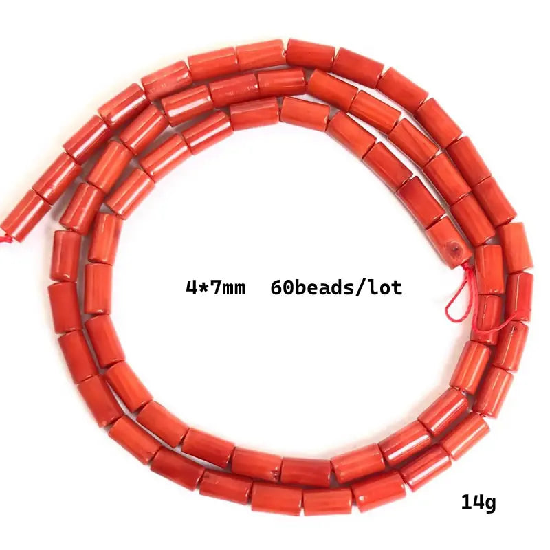 Natural Cylindrical Coral Beads β Irregular Loose Jewelry Making Beads for DIY Bracelets, Necklaces & Charm Accessories