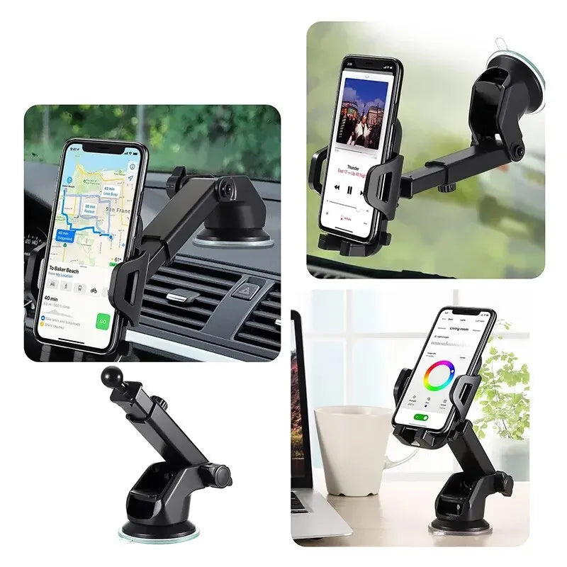 Car Suction Cup Phone Holder: Mount Stand for iPhone, Xiaomi, Huawei, Samsung