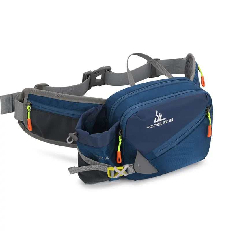 Nylon Waist Pack for Hiking & Running β Adjustable Lightweight Belt Bag with Water Bottle Holder for Outdoor Sports