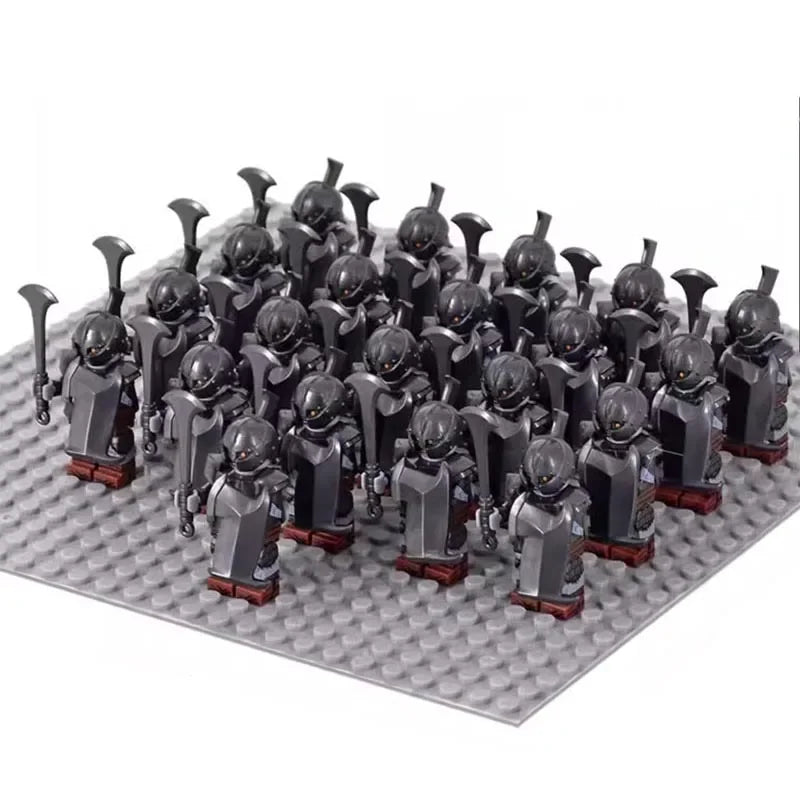 21PCS Medieval Fantasy Warrior Figures β Dwarf, Elf, Knight & Orc Building Brick Toys