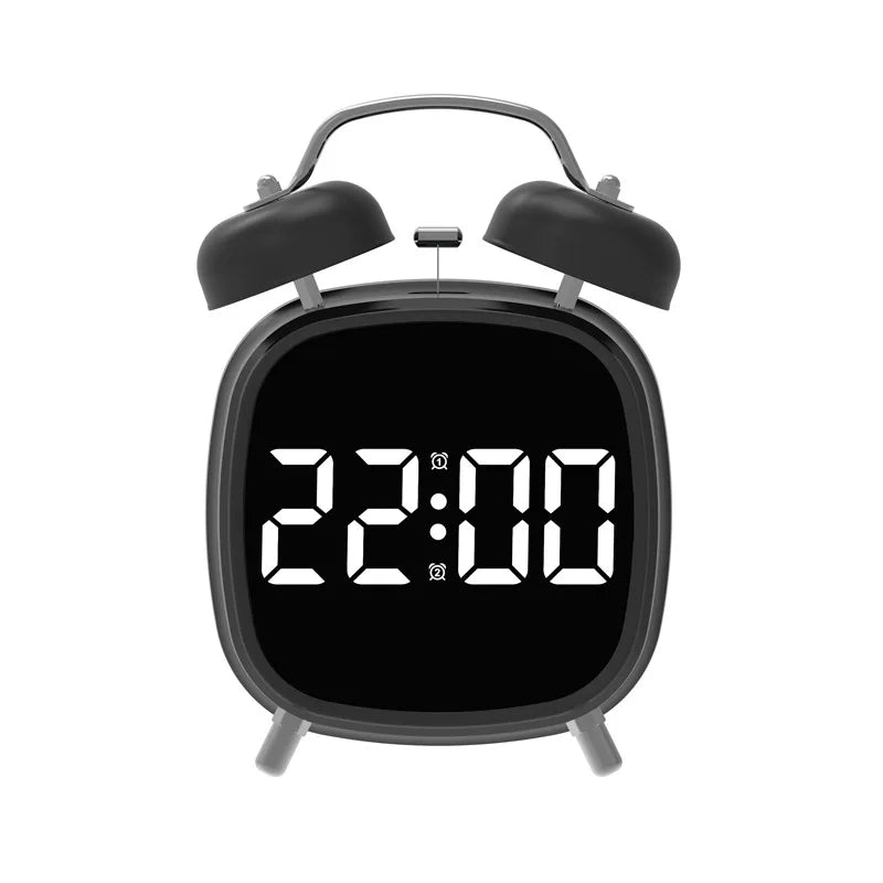 LED Digital Alarm Clock – Voice Control, Date & Temperature Display, Adjustable Brightness & Snooze, 12/24H Table Clock