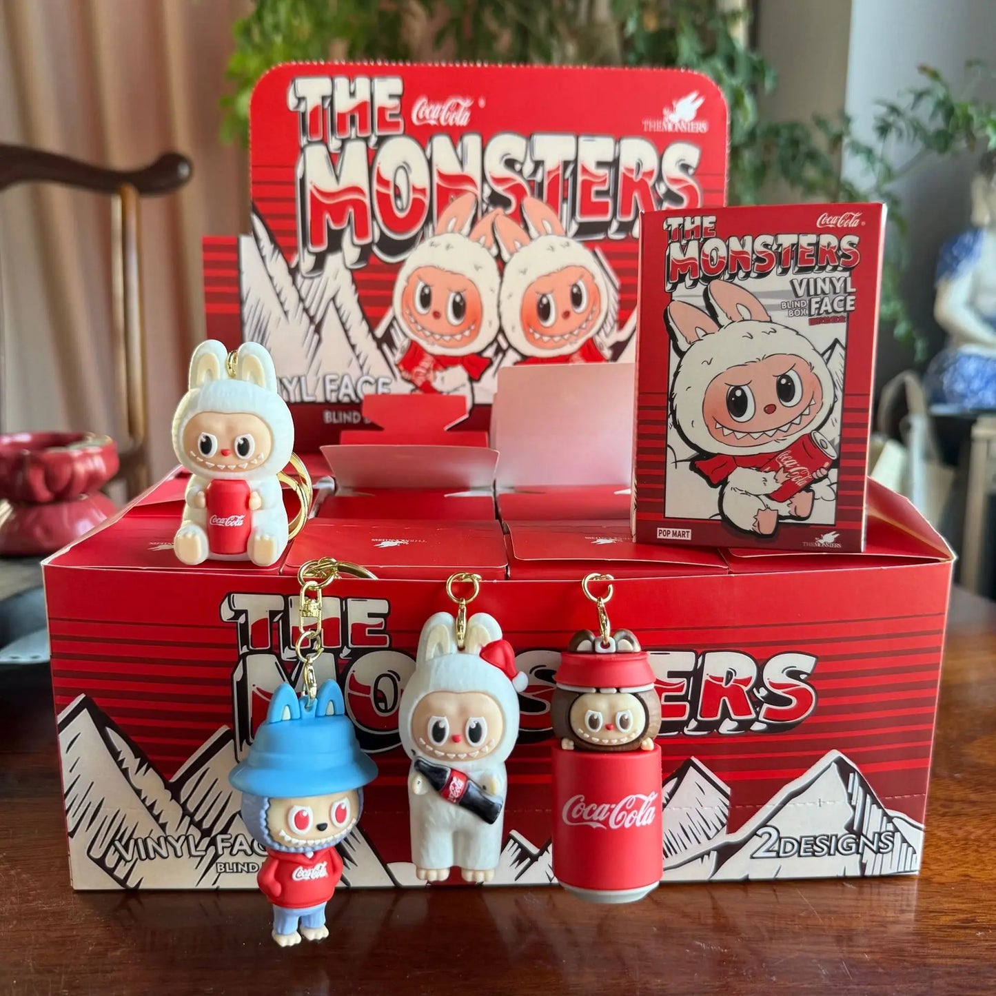 12pcs Labubu Monster Coca Cola Mini Doll Keychains β 4 Styles Action Figures for Kids