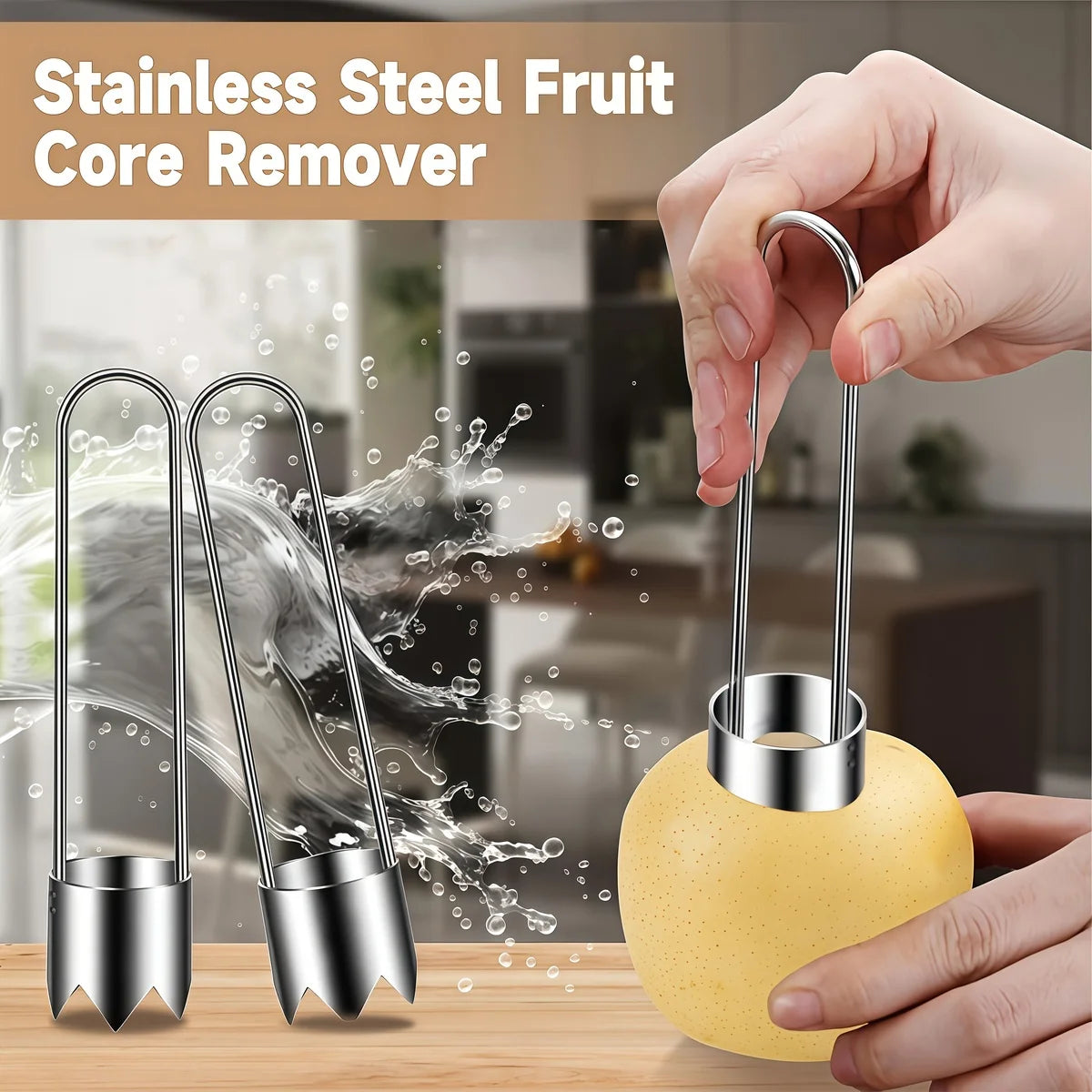Stainless Steel Fruit & Vegetable Corer – Universal Kitchen Gadget for Apple, Pear, Tomato & Red Bell Pepper Seed Removal