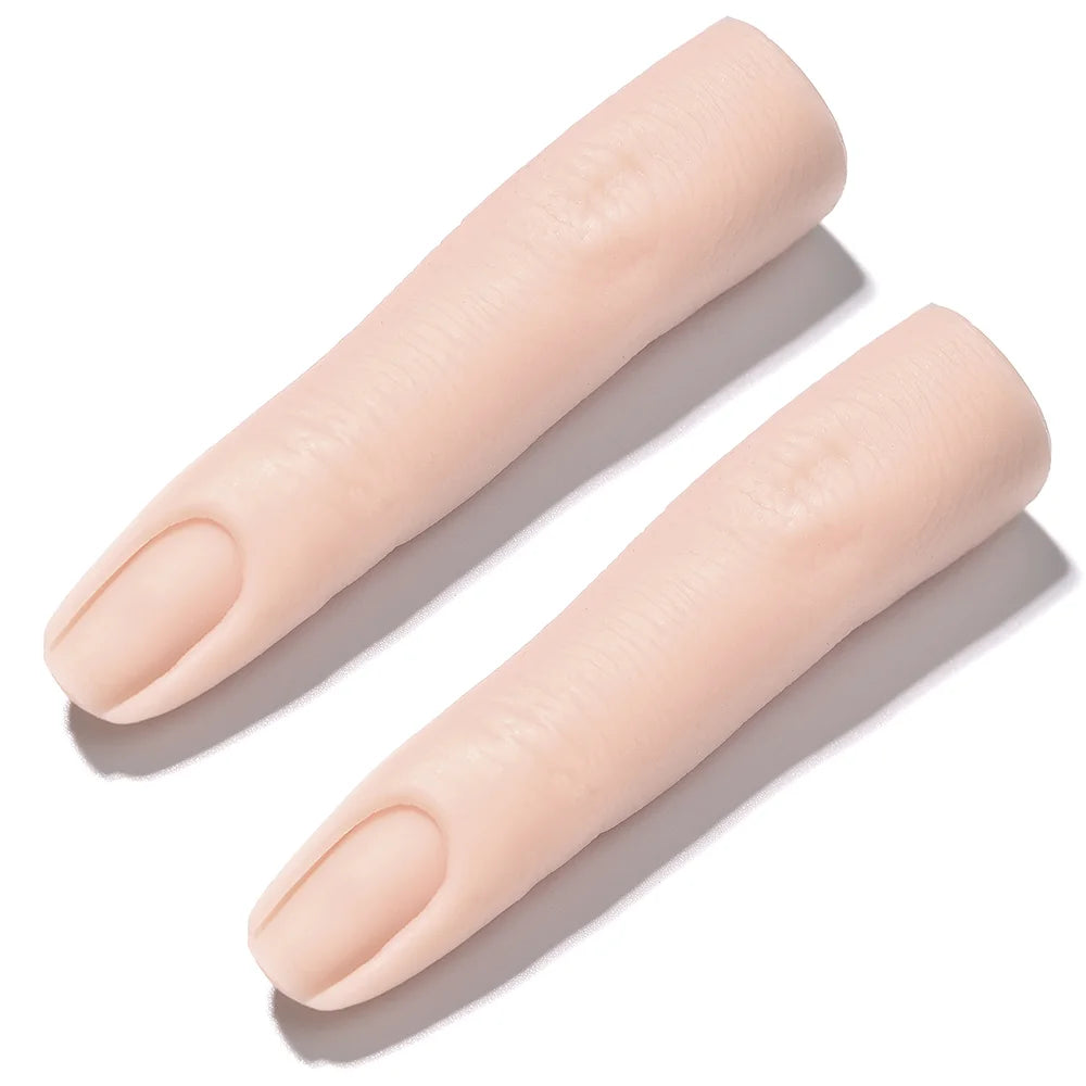 Realistic Silicone Nail Art Practice Finger - Manicure Training & Display Tool