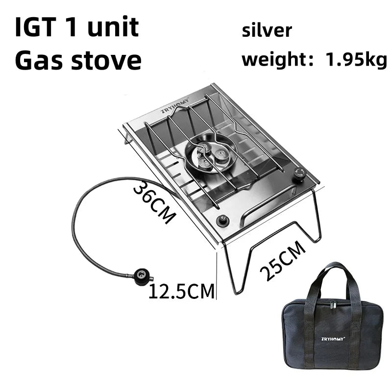 IGT Camping Gas Stove – 8000W High Power Flat Burner for Outdoor Kitchen & Camping Gear