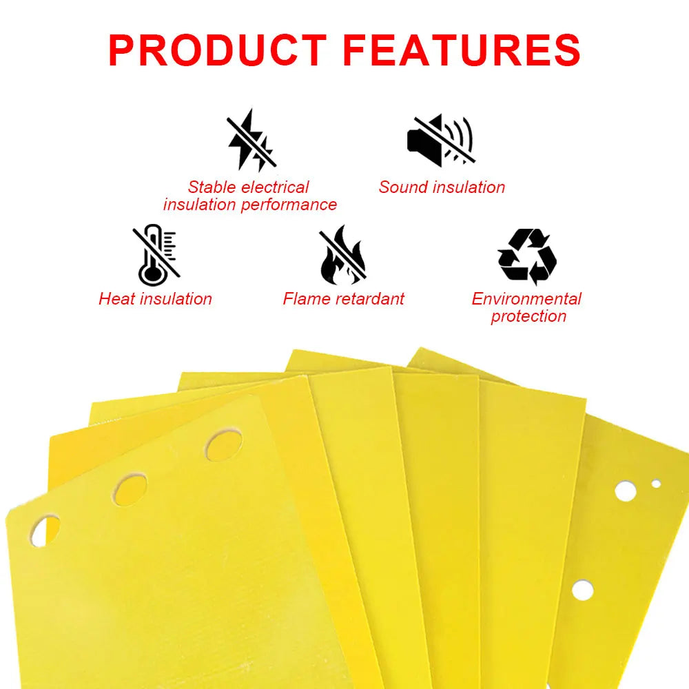 3-Piece 3240 Yellow Epoxy Fiber Insulation Board - DIY Battery Pack Plates for 3.2V LiFePO4 Cells 90Ah–320Ah