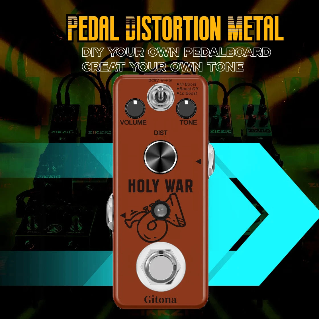 ZIKZIC Guitar Pedals Noise Gate Flanger Equalizer Delay Acoustic Plexion Overdrive Gitona Chorus Metal Distortion Fuzz Rowin