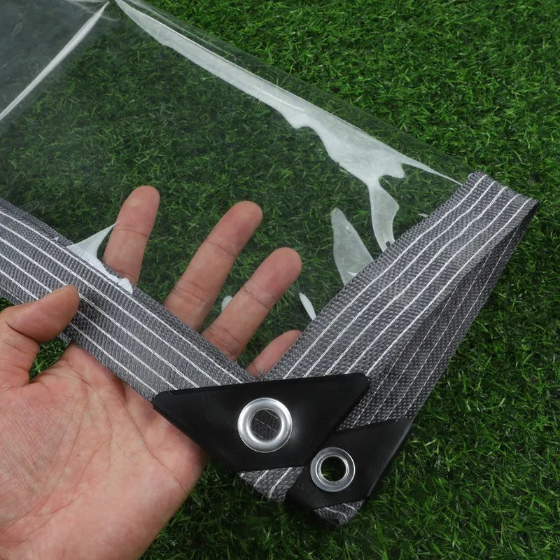 99.9% Transparent PVC Tarpaulin – Waterproof, Windproof Balcony Fence Screen & Clear Rainproof Tarp Cover
