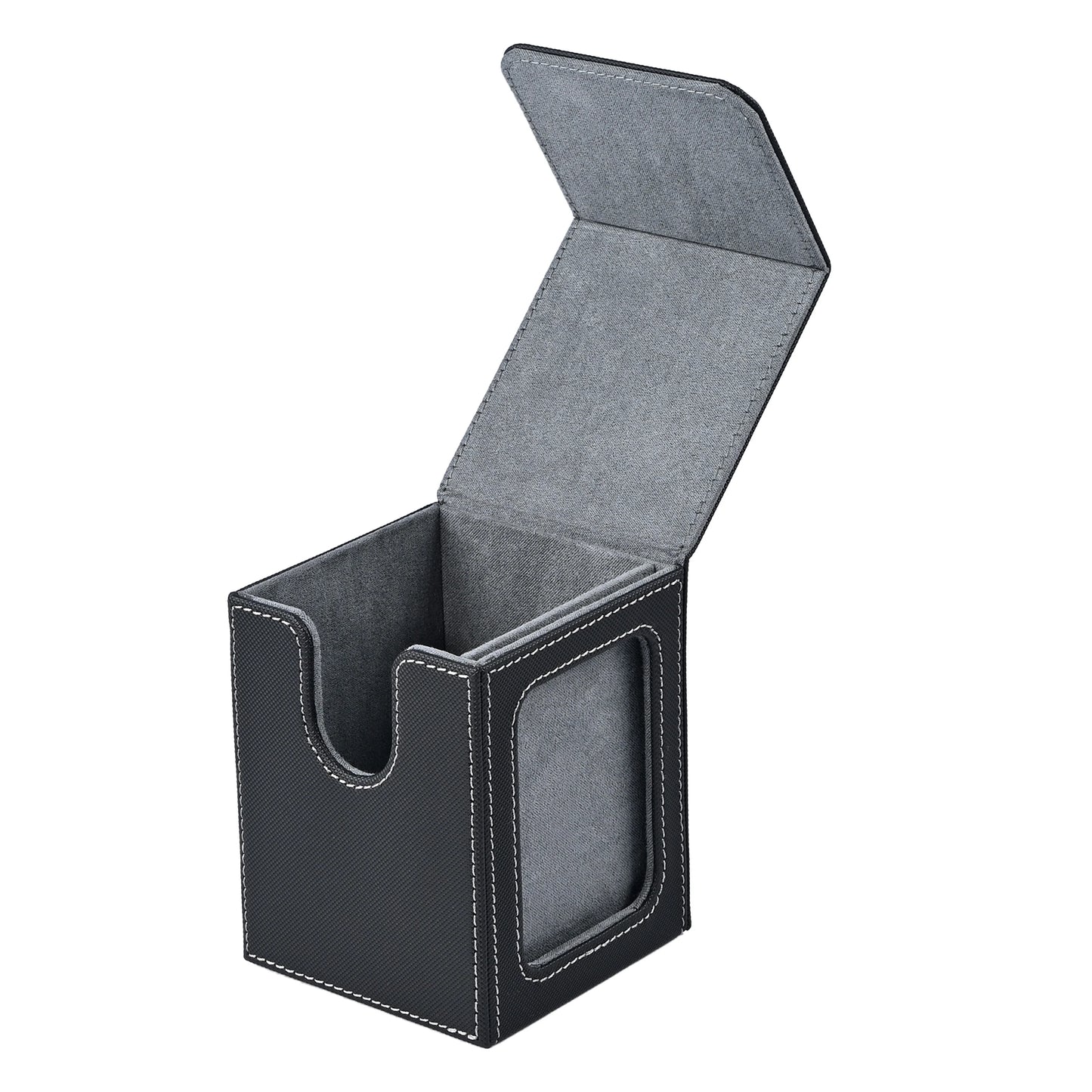 MTG Card Deck Box with Display Window β Magnetic PU Leather Storage for 120+ Single-Sleeved Trading Cards