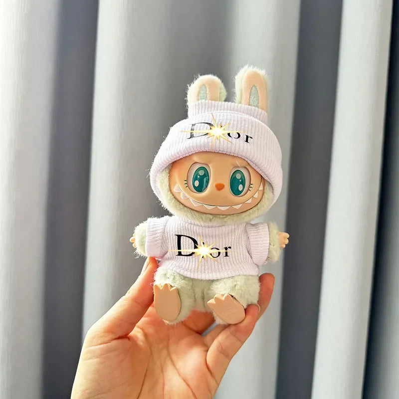Anime Labubu Doll Clothes – Fashion Overalls for Labubu Idol V1/V2 Plush Dolls, 15cm/17cm Universal Accessories