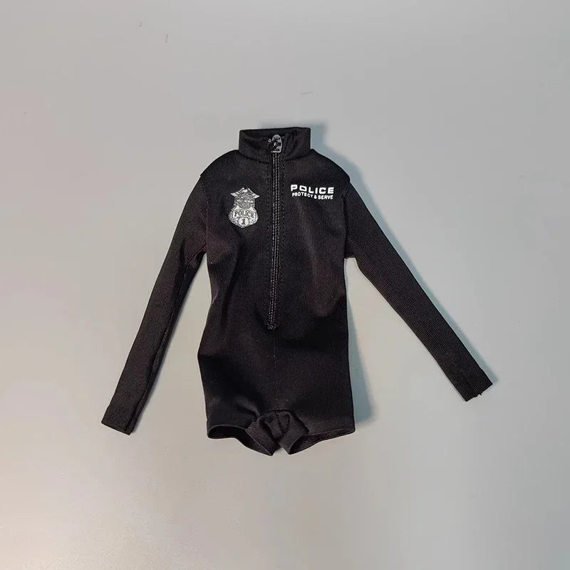 1/6 Scale Female Police Officer Outfit - Bodysuit Jumpsuit & Hat Accessories for 12" Action Figures