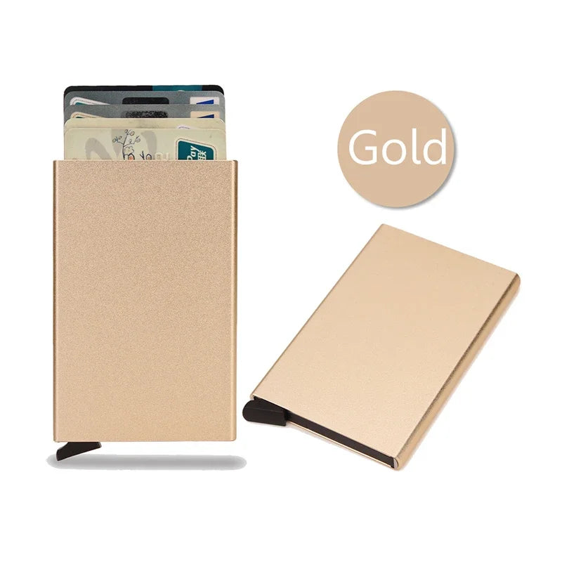 RFID Credit Card Holder for Men β Slim Minimalist Metal Wallet, Luxury ID Bank Card Case, Compact Carteras