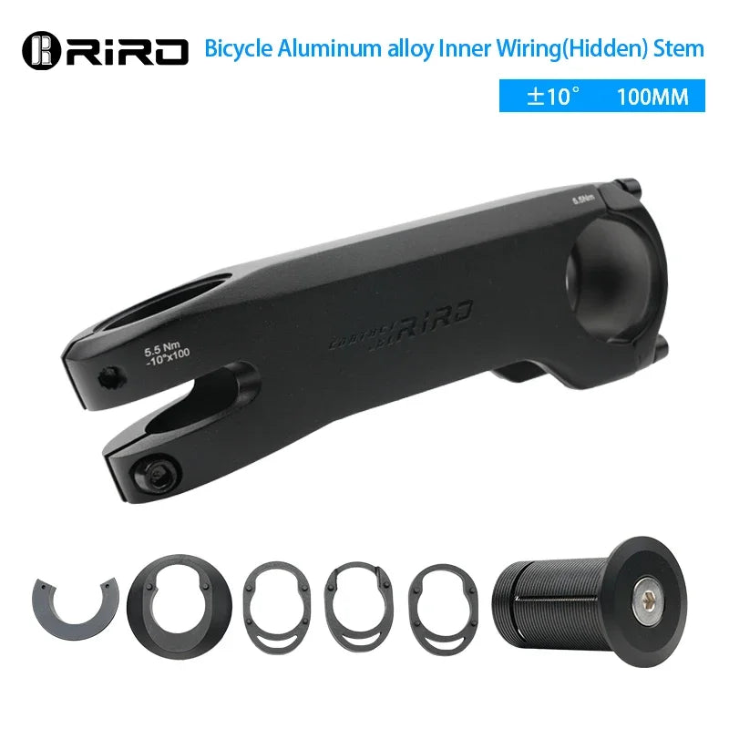 RIRO Bike Stem Internal Cable Routing - 28.6–31.8mm Aluminum Alloy CNC Road Bicycle Handlebar Stem with Spacer