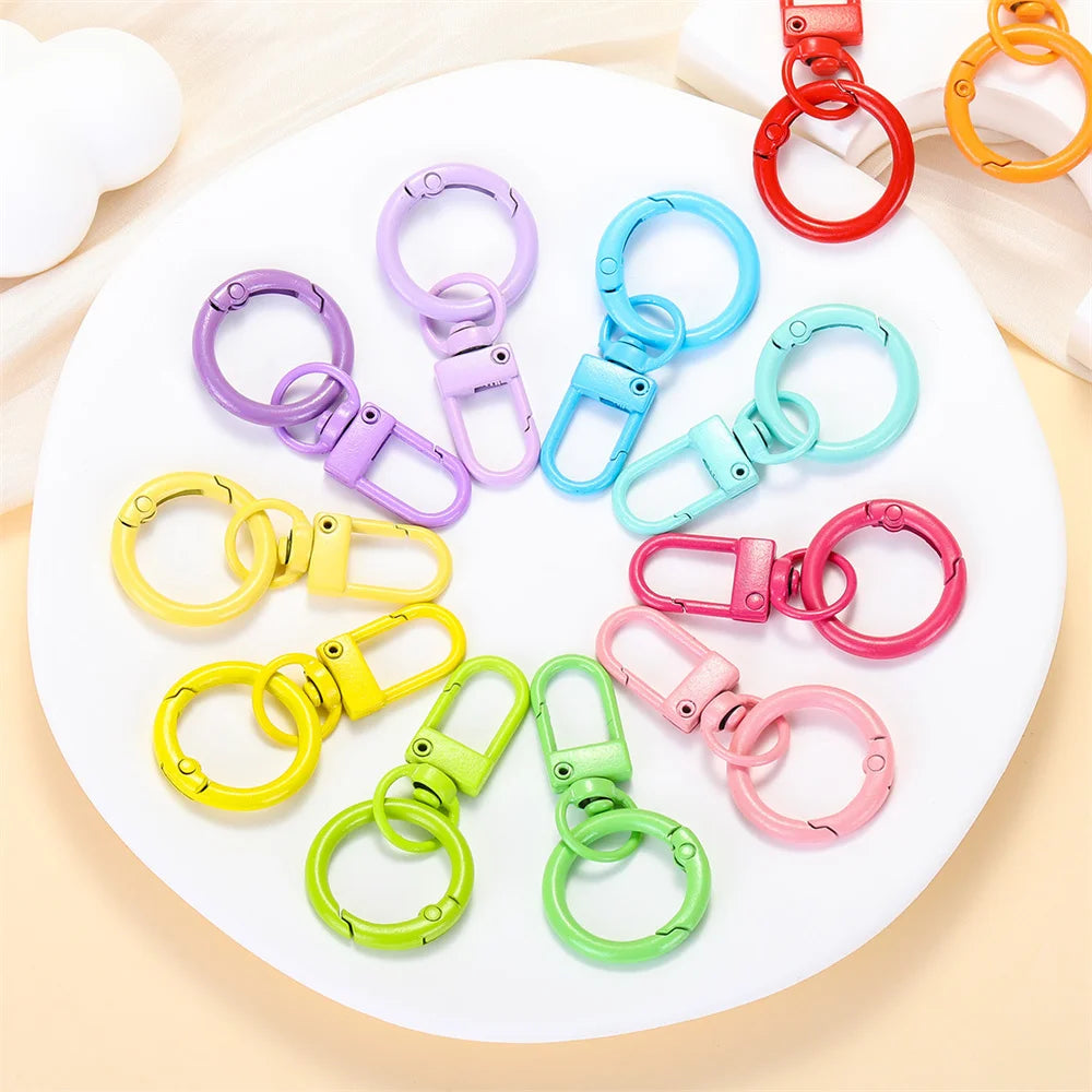 5/10/30pcs Lobster Clasp Key Rings - Colored Spring Buckle Hooks for DIY Jewelry, Keychains & Bag Accessories