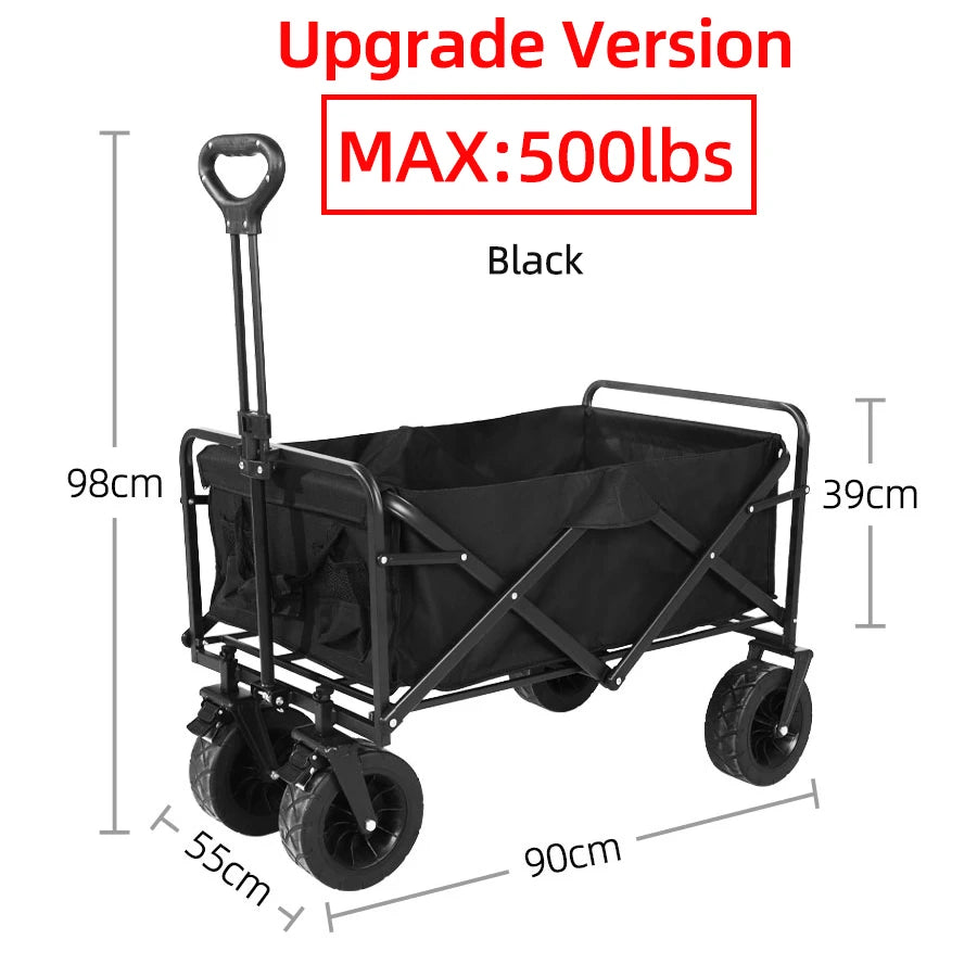 Heavy Duty Collapsible Folding Beach Wagon β Large-Capacity Portable Utility Cart for Garden & Camping