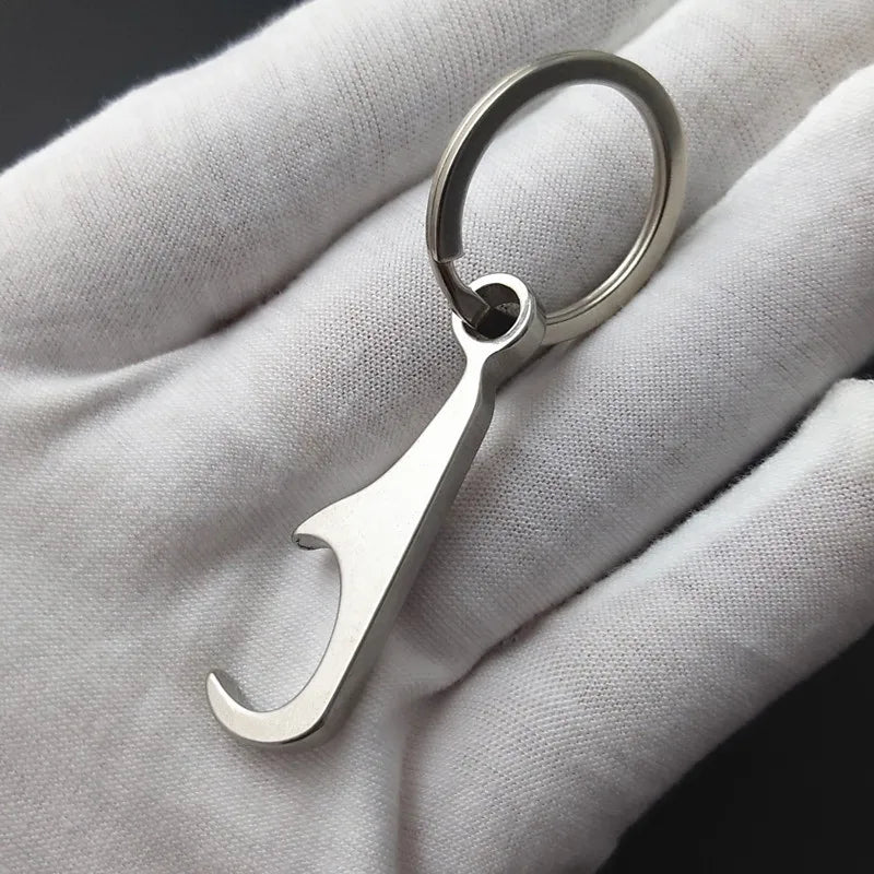 Portable Stainless Steel Beer Bottle Opener Keychain – Mini Metal Can Opener for Kitchen & Travel