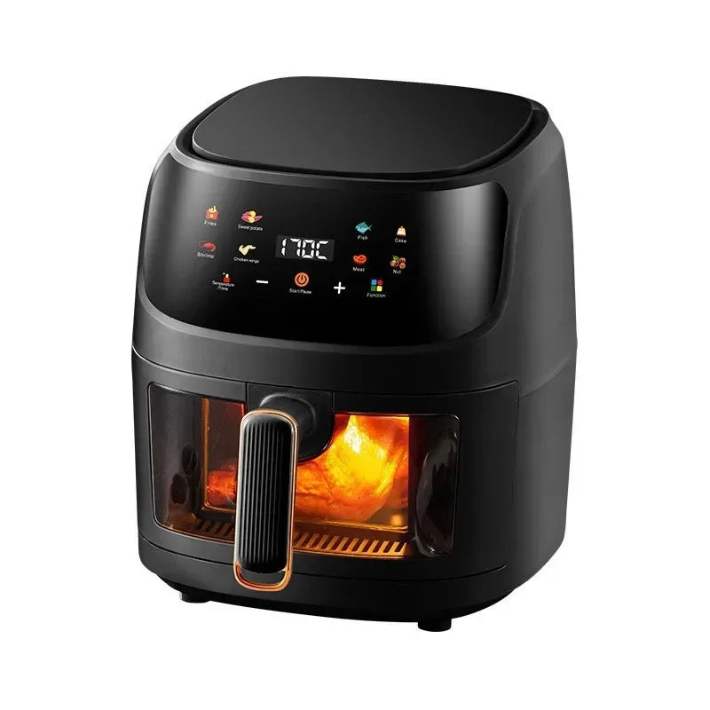 8L Smart Air Fryer with LCD Touchscreen – Large Capacity Nonstick Oil-Free Fryer for French Fries, Roast Chicken & Oven Cooking