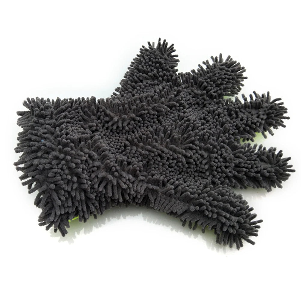 5-Finger Soft Car Washing Gloves - Cleaning Brush for Car and Motorbike, Drying Towels, Car Styling