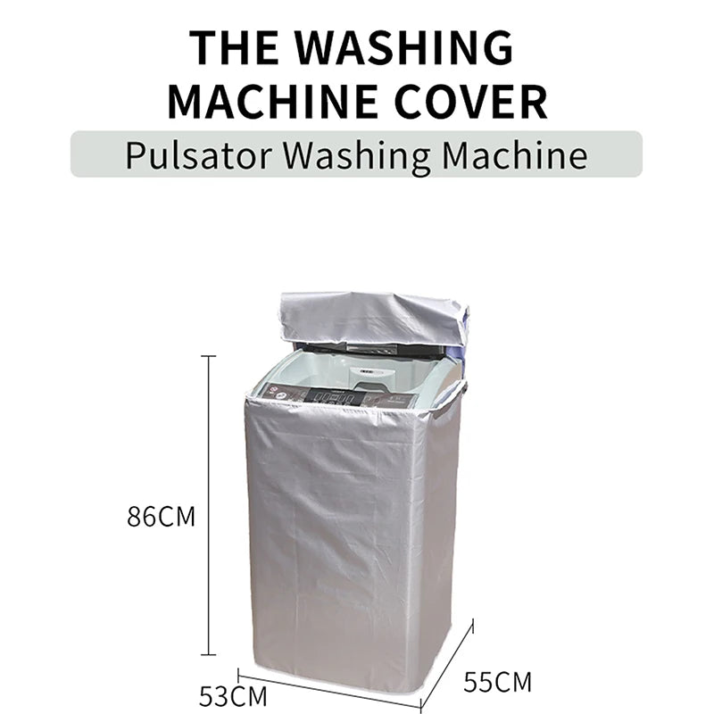 Waterproof Polyester Washing Machine Cover – Dustproof Top Load Dryer Protector with Sunproof Silver Coating