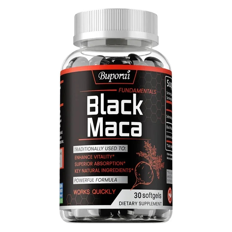 Black Maca Supplement – Natural Energizer for Performance, Energy, Endurance, Muscle Mass & Hormone Balance