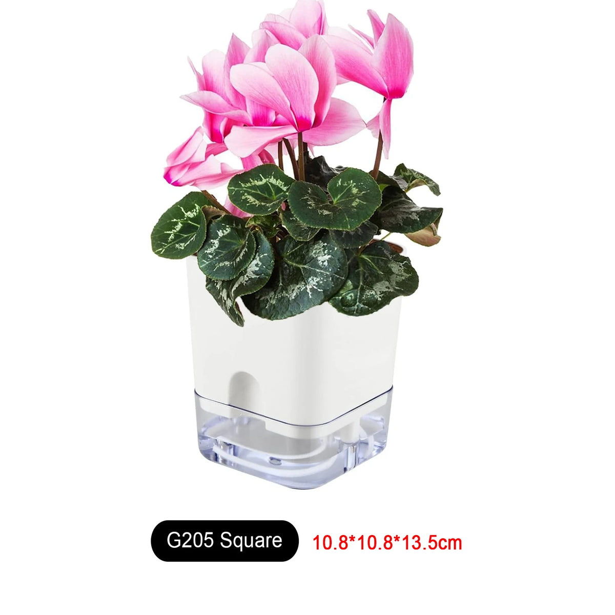 Double-Deck Self-Watering Flower Pot - Magnetic Plastic Planter with Self-Absorbing Cotton Wick for Indoor Plants, Home, and Garden