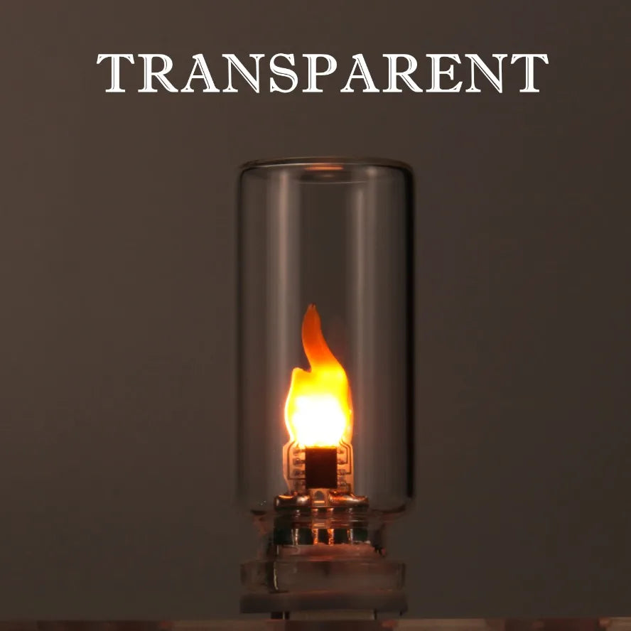 USB LED Flame Night Light - Flickering Dynamic Flame Lamp with Frosted Glass for Car Interior & Home Decor