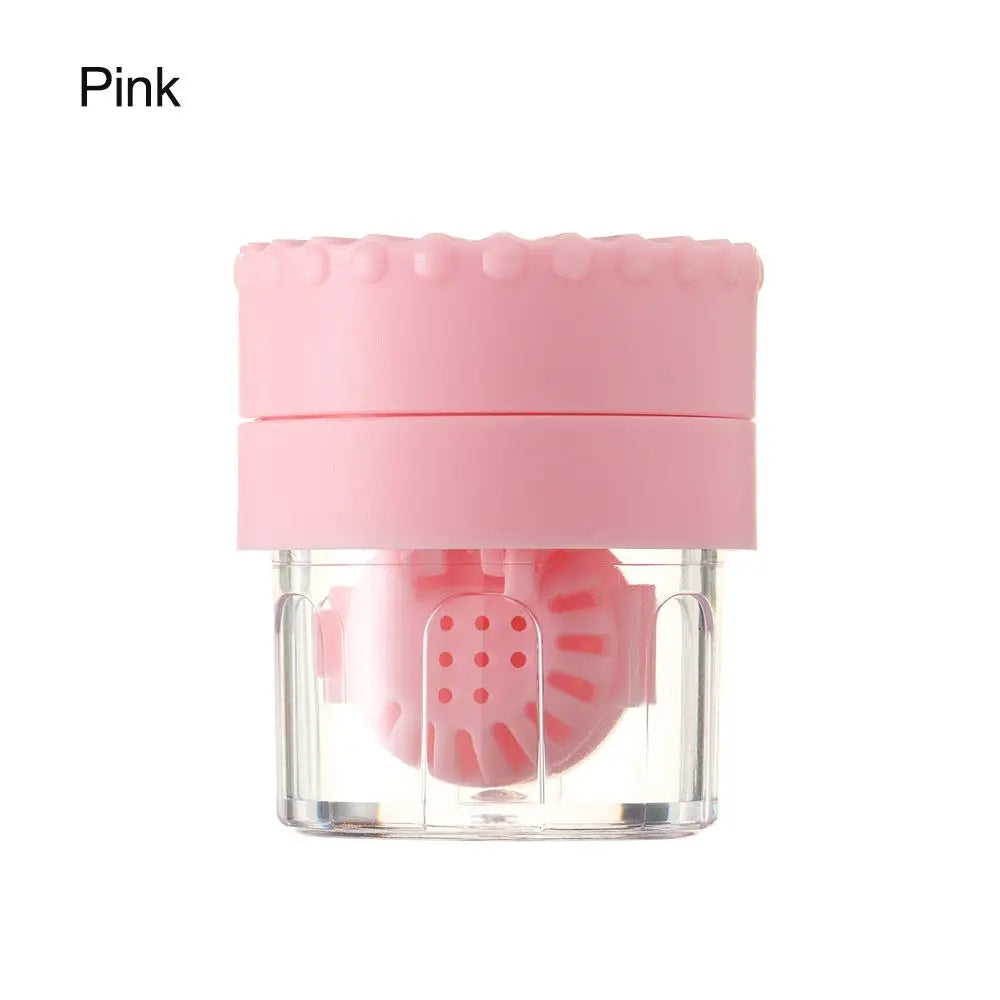 Portable Rotatable Contact Lens Cleaner Case – Manual Cleaning & Storage Container, Plastic Eyewear Accessories Holder for Travel