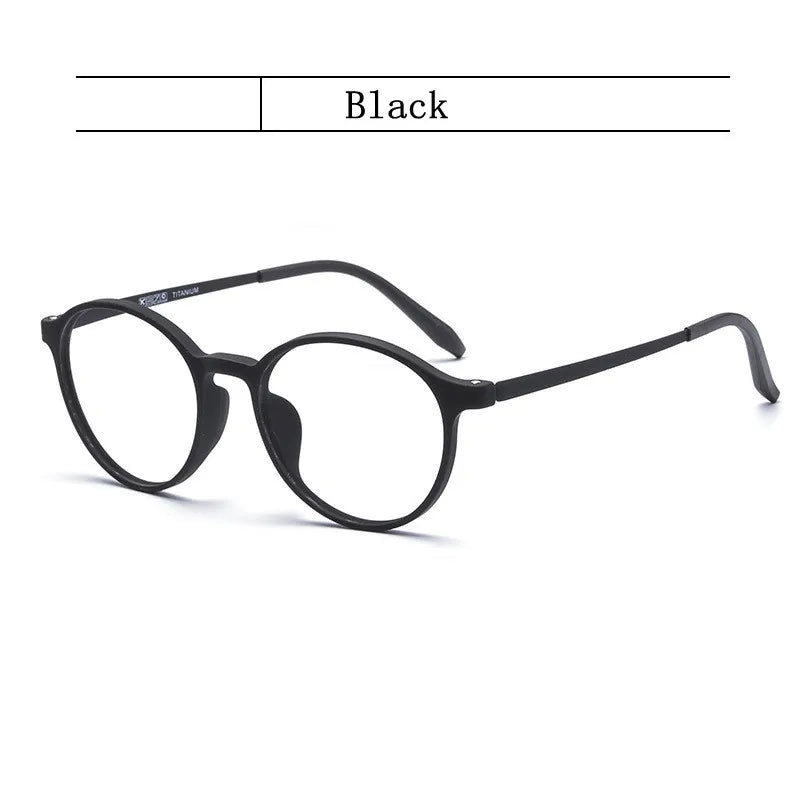 Ultra-Light Retro Round Glasses Frame for Men & Women, TR90 Titanium Fashion Eyewear for Daily Office & Everyday Wear