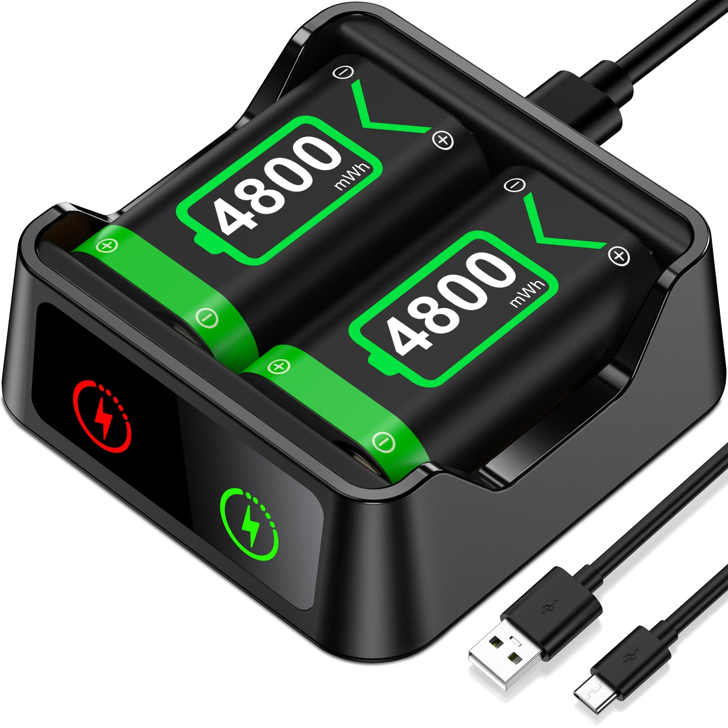 BEBONCOOL C100 Rechargeable Battery Pack – 2×5520mWh Batteries with Charging Cable for Xbox Series S/X & Xbox One S/X/Elite