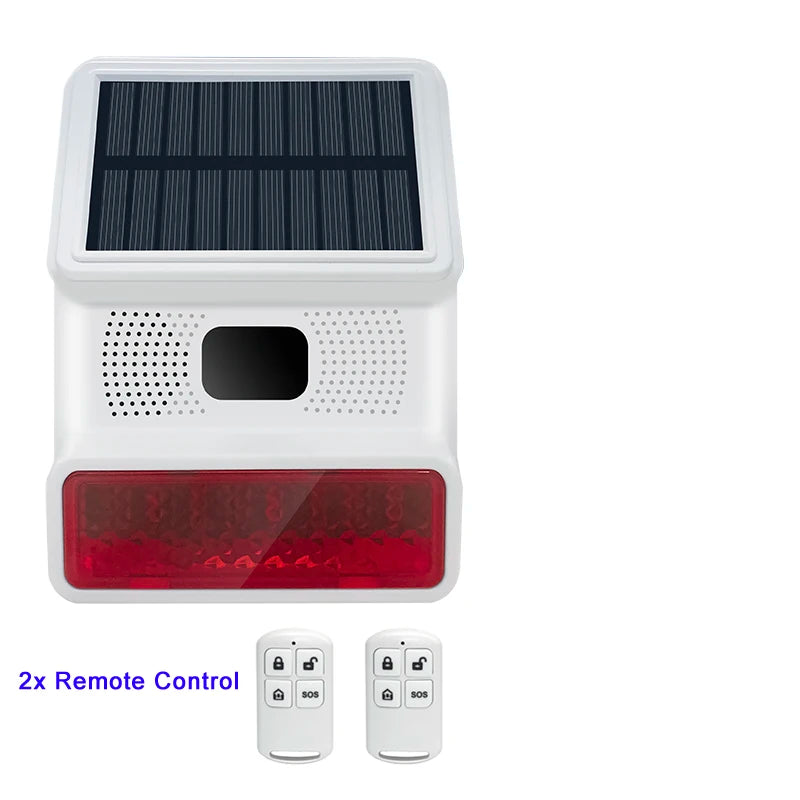 IP65 Waterproof Wireless Solar Strobe Siren Alarm – 433MHz Security for WiFi & GSM Home Alarm System