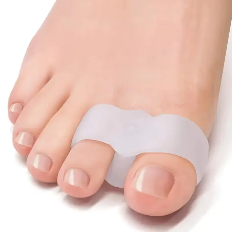 2-Piece Silicone Toe Separators - Soft Washable Reusable Toe Spacers for Comfortable Foot Care